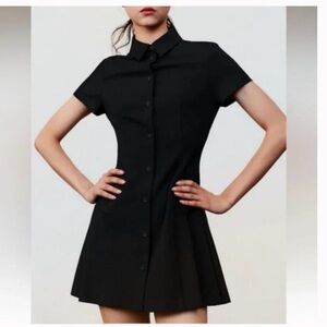 Zara Black Button-Up Mini Dress